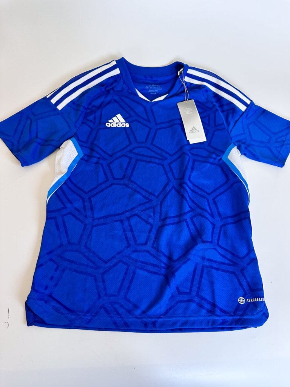 NEW adidas Condivo 22 Match Day Youth Soccer Jersey in Royal Blue Youth Large